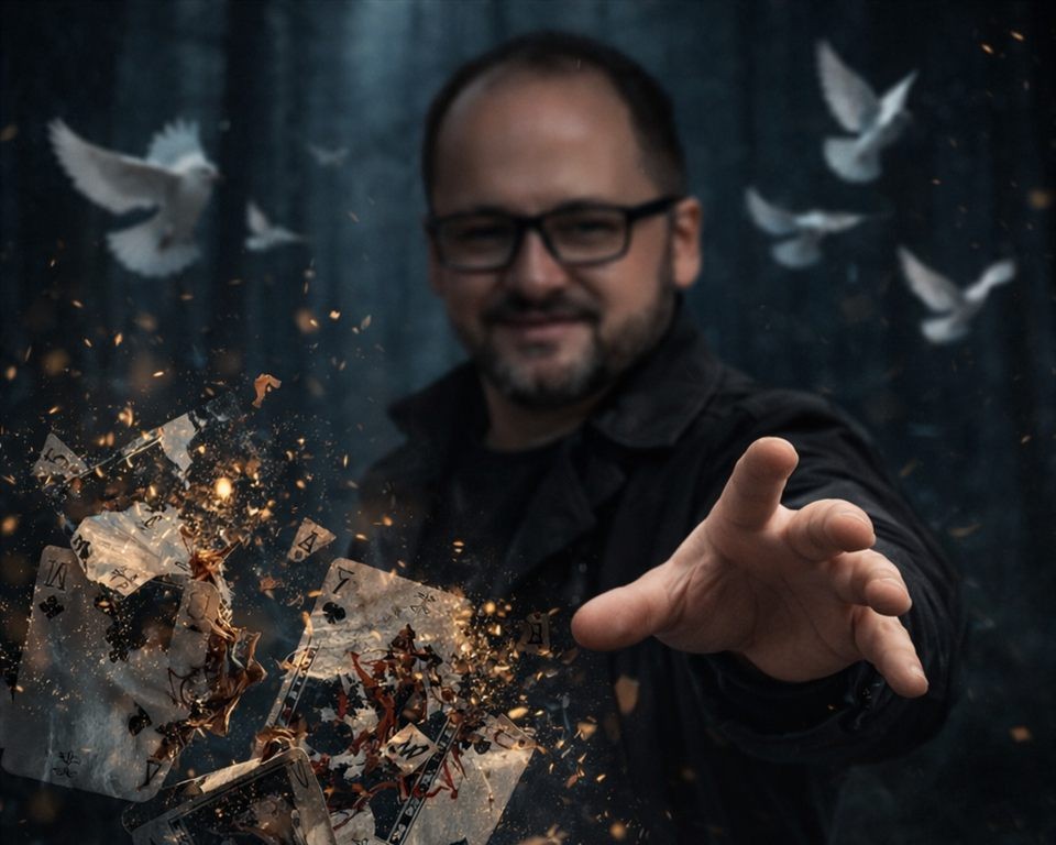 John Rivav en una visual dinámica de magia
